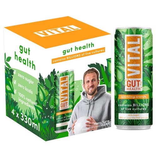 VITAL Gut Healthy Sparkling Orange Soda 4x335ml