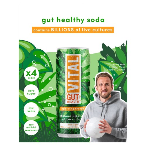 VITAL Gut Healthy Sparkling Orange Soda   4x335ml thumbnail 2