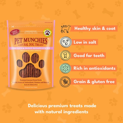 Pet Munchies Chicken & Sweet Potato Sticks 90g thumbnail 2