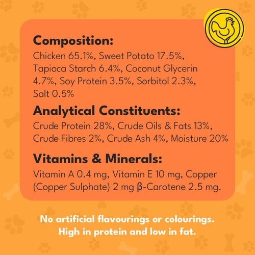 Pet Munchies Chicken & Sweet Potato Sticks 90g thumbnail 5