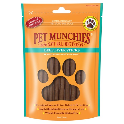 Pet Munchies Beef Liver Sticks Complementary Pet Food for Dogs 90g