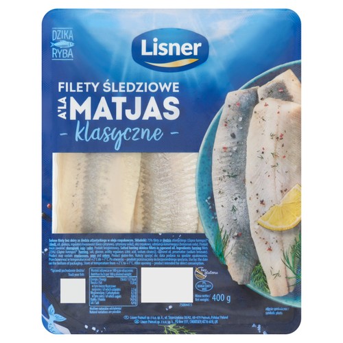 Lisner Salted Herring Skinless Fillets in Rapeseed Oil 400g