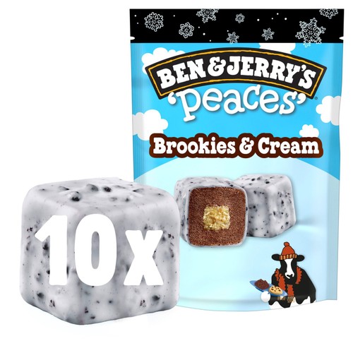 Ben & Jerry's Brookies & Cream Peaces Ice Cream Frozen Snack 10 pieces