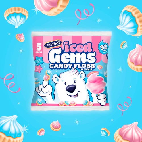 McVitie's Iced Gems Candy Floss Flavour 5 x 23g thumbnail 5