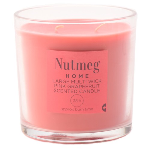 Nutmeg Home Large Multi Wick Candle Pink Grapefruit