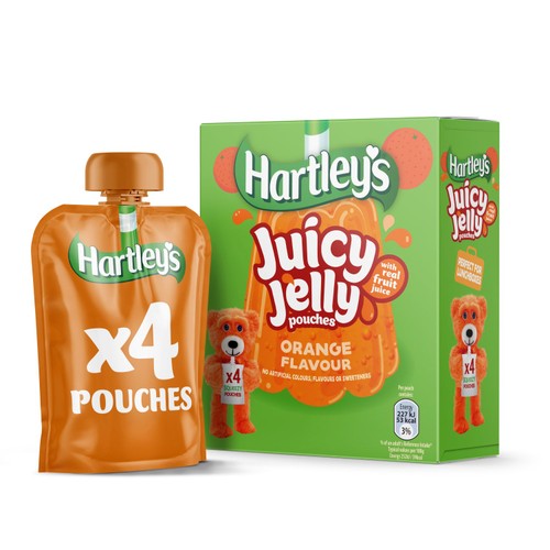 Hartley's Orange Flavour Juicy Jelly Pouches 4 x 90g (360g) thumbnail 2