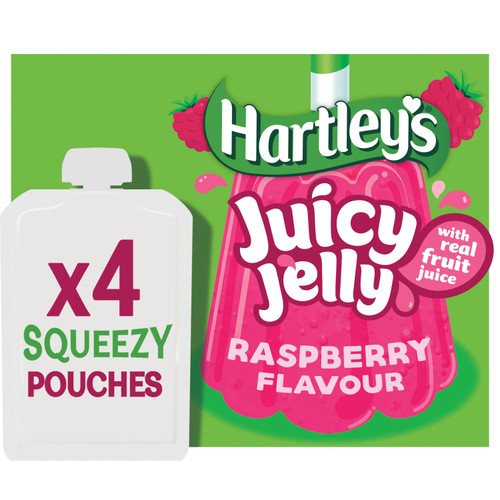 Hartleys Raspberry Flavour Juice Jelly Pouches 4 x 90g (360g)