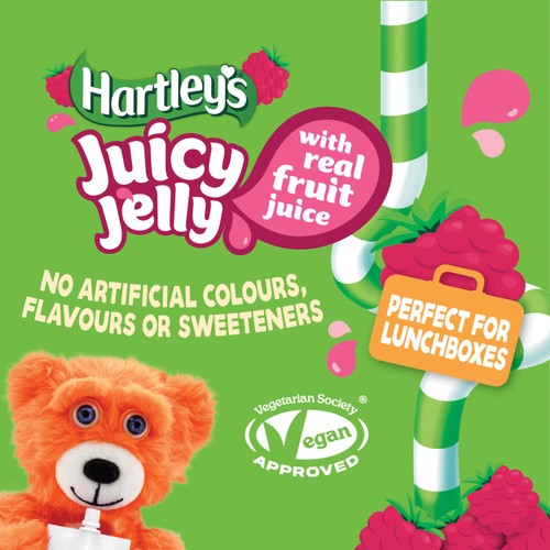 Hartleys Raspberry Flavour Juice Jelly Pouches 4 x 90g (360g) thumbnail 3
