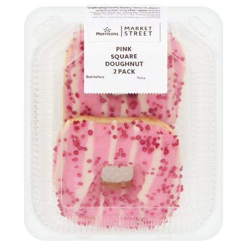 Morrisons Pink Square Doughnut 2 Pack