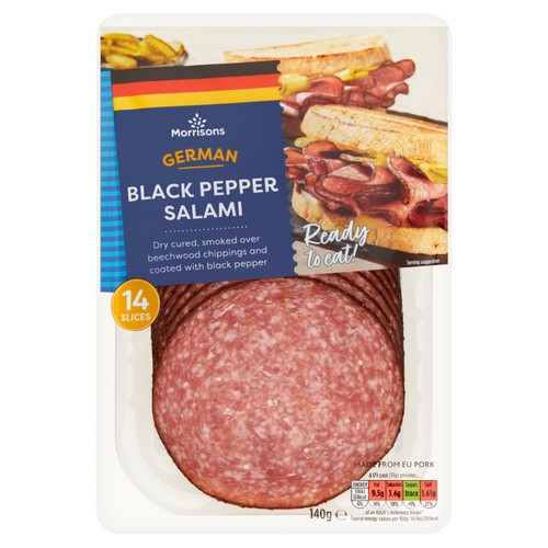 Morrisons German Black Peppered Salami 