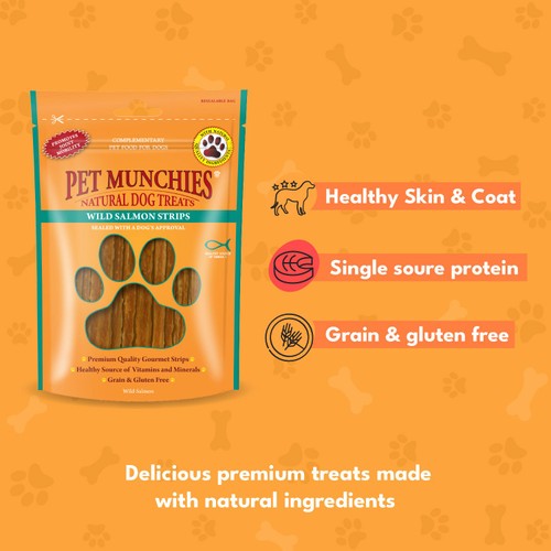 Pet Munchies Wild Salmon Strips Dog Treats 80g thumbnail 2