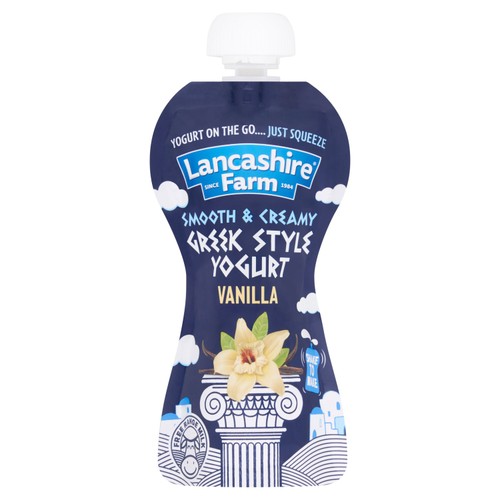 Lancashire Farm Greek Style Yogurt Pouch Vanilla 125g