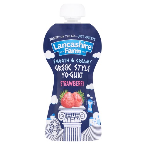 Lancashire Farm Greek Style Strawberry Yogurt Pouch 125g