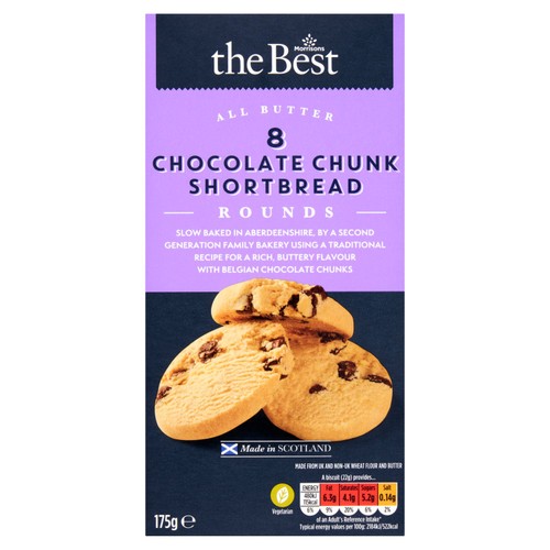 Morrisons The Best Belgian Chocolate Chip Shortbread Rounds 