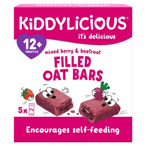 Kiddylicious Berry & Beetroot Filled Oat Bars 12+ Months 5 x 21g (105g)