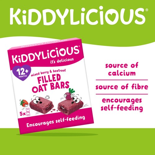 Kiddylicious Berry & Beetroot Filled Oat Bars 12+ Months 5 x 21g (105g) thumbnail 2