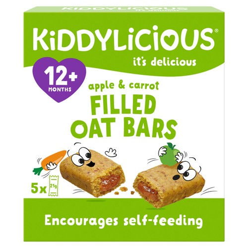 Kiddylicious Apple & Carrot Filled Oat Bars 12+ Months 5 x 21g (105g)
