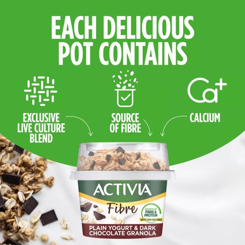 Activia Chocolate & Granola Gut Health Breakfast Yoghurt Pot 165g thumbnail 3