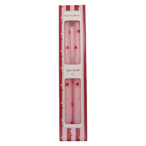 Morrisons Valentine's Love In Flames Taper Candles 2pk
