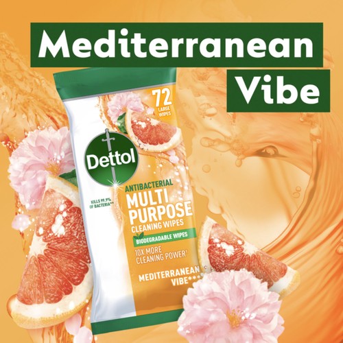 Dettol 72 Antibacterial Multi Purpose Large Cleaning Wipes thumbnail 3