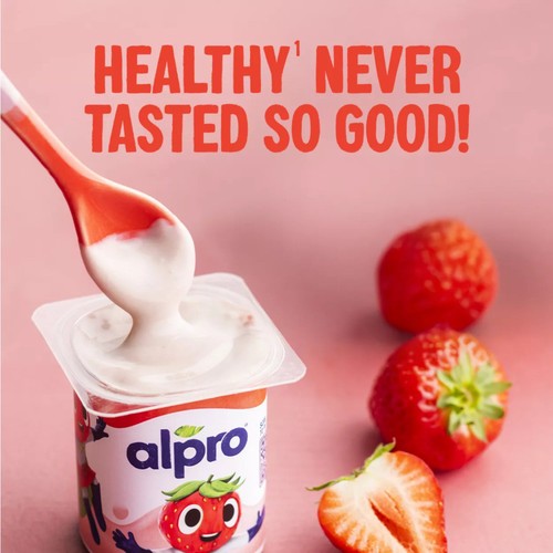 Alpro Kids Strawberry Soya Dairy Free Yoghurt Alternatives 4x115g thumbnail 5