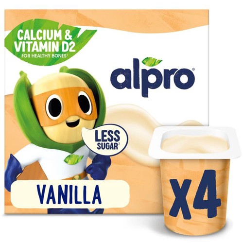 Alpro Kids Vanilla Soya Dairy Free Yoghurt Alternatives 4x115g
