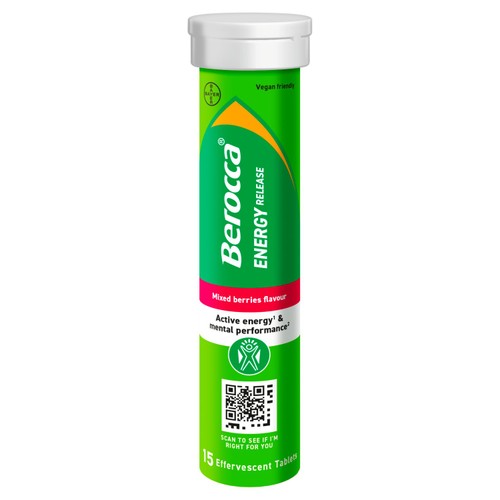 Berocca Energy Release Mixed Berries Flavour 15 Effervescent Tablets