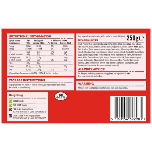 TGI Fridays Creole Prawns With Smoky BBQ Sauce   250g thumbnail 2