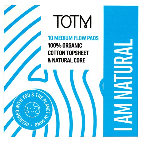 TOTM Medium Flow Natural Pads 10 Pack