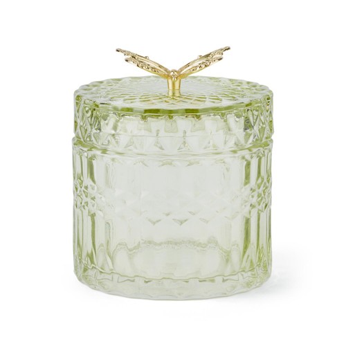Nutmeg Home Green Glass Storage Jar
