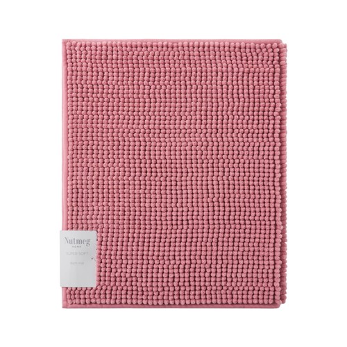 Nutmeg Home Supersoft Bath Mat Dusky Pink