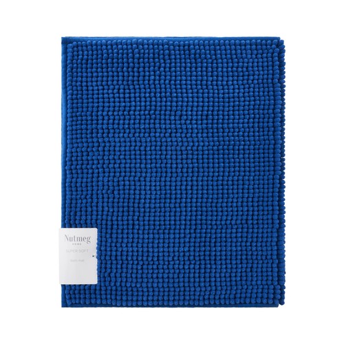 Nutmeg Home Supersoft Bath Mat Blue