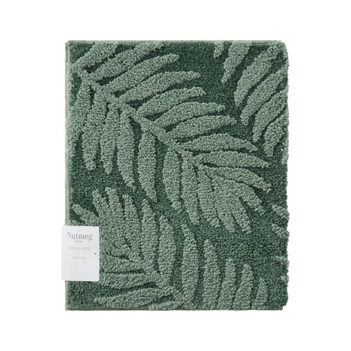Nutmeg Home Green Leaf Bath Mat thumbnail 2