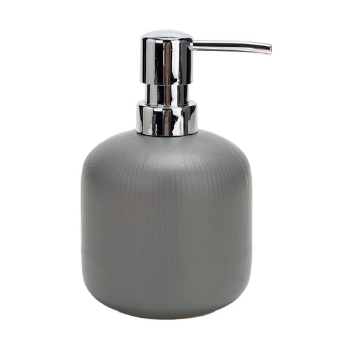 Nutmeg Home Grey Ribbed Soap Dispenser