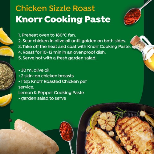 Knorr Roasted Chicken, Lemon & Pepper Cooking Paste 165g thumbnail 2
