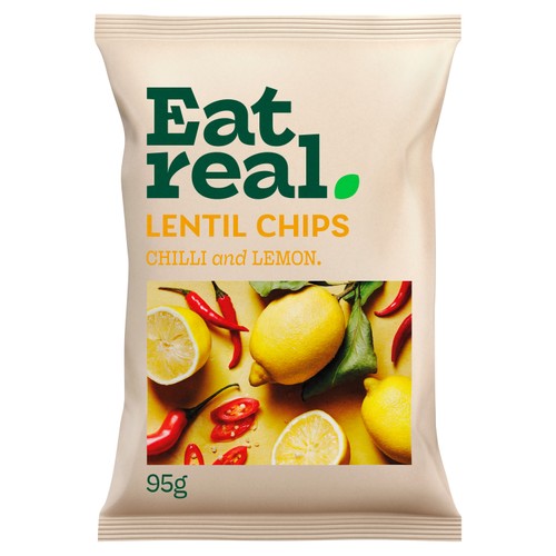 Eat Real Chilli & Lemon Lentil Chips Sharing 95g