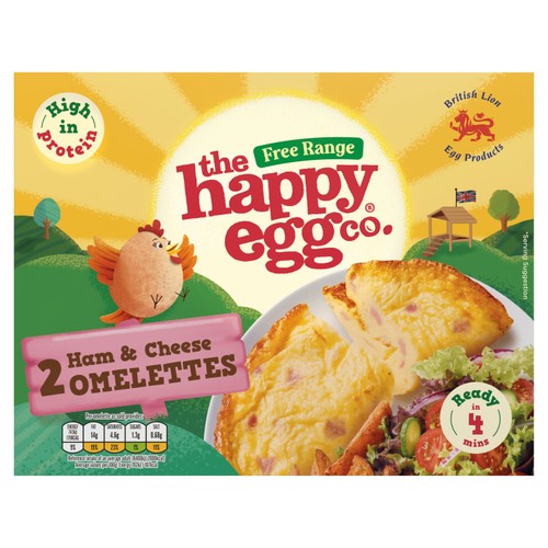 The Happy Egg Co. 2 Free Range Ham & Cheese Omelettes 190g