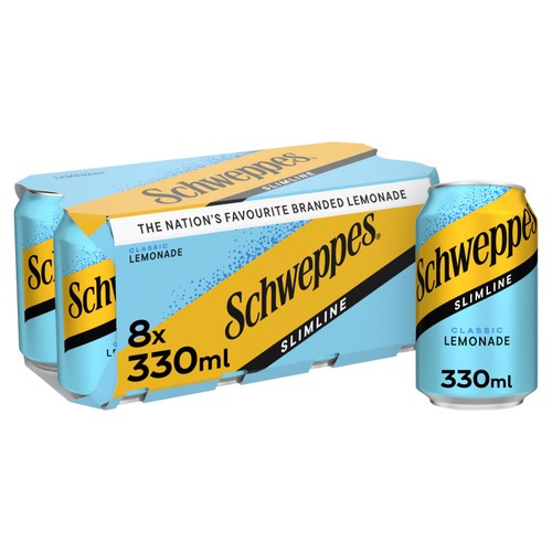 Schweppes Slimline Lemonade 8 x 330ml Cans