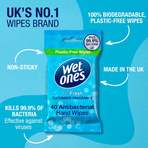 Wet Ones Be Fresh 40 Refreshing Cucumber Fragrance Antibacterial Hand Wipes thumbnail 3