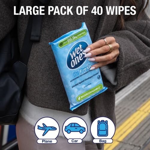 Wet Ones Be Fresh 40 Refreshing Cucumber Fragrance Antibacterial Hand Wipes thumbnail 5