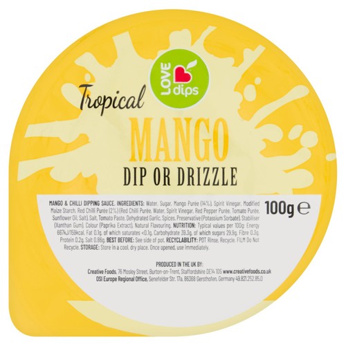 Love Dips Tropical Mango Dip or Drizzle  100g