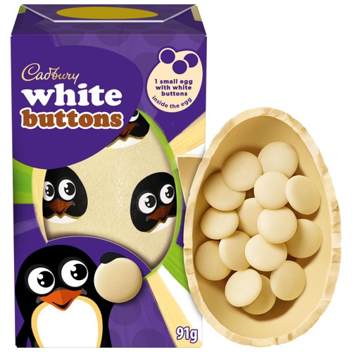 Cadbury White Chocolate Buttons Easter Egg 91g thumbnail 2