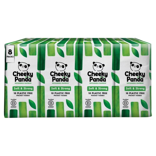 Cheeky Panda Plastic Free Bamboo Pocket Tissues (8 pack)