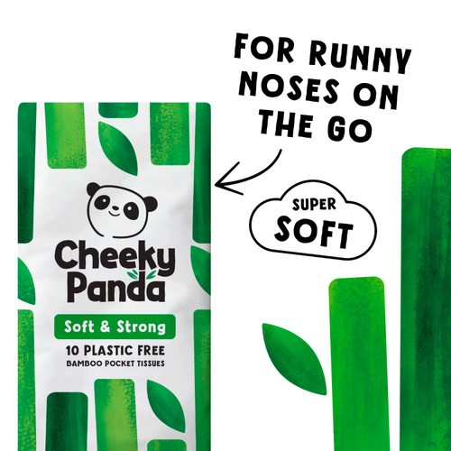 Cheeky Panda Plastic Free Bamboo Pocket Tissues (8 pack) thumbnail 2
