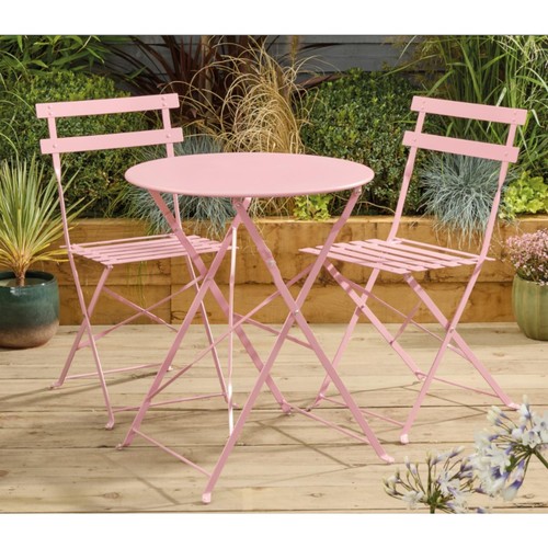 Nutmeg Metal Bistro Set Pink