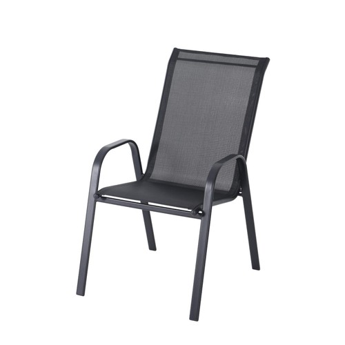 Nutmeg Textilene Stacking Chair Black