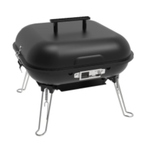 Nutmeg Portable Bbq Matte Black With Folding Legs