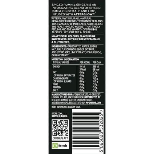 AF Rum & Ginger Alcohol Free   250ml thumbnail 2