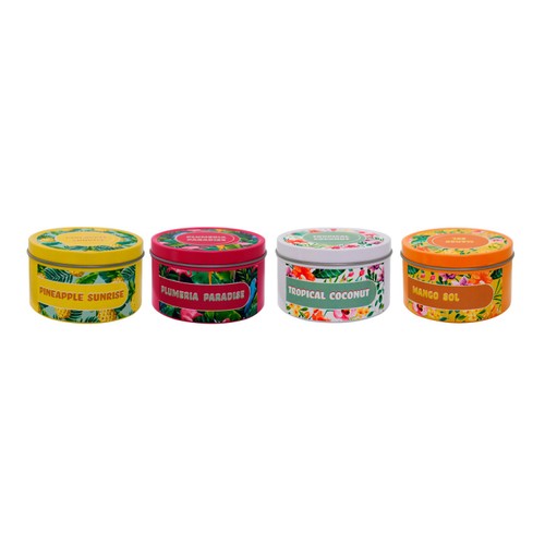 Nutmeg Home Mini Tin Candle Tropical Oasis