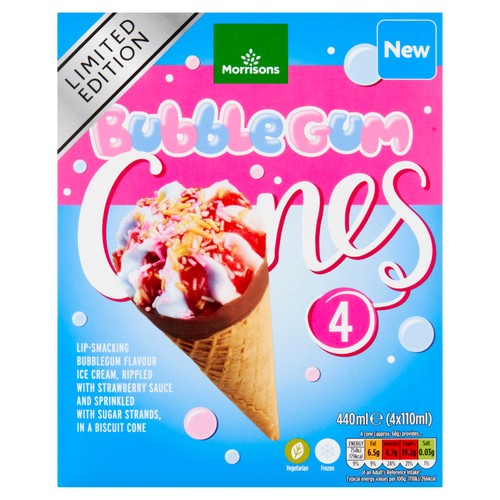 Morrisons Bubblegum Ice Cream Cone 